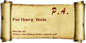 Perlberg Anda névjegykártya
